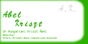 abel kriszt business card